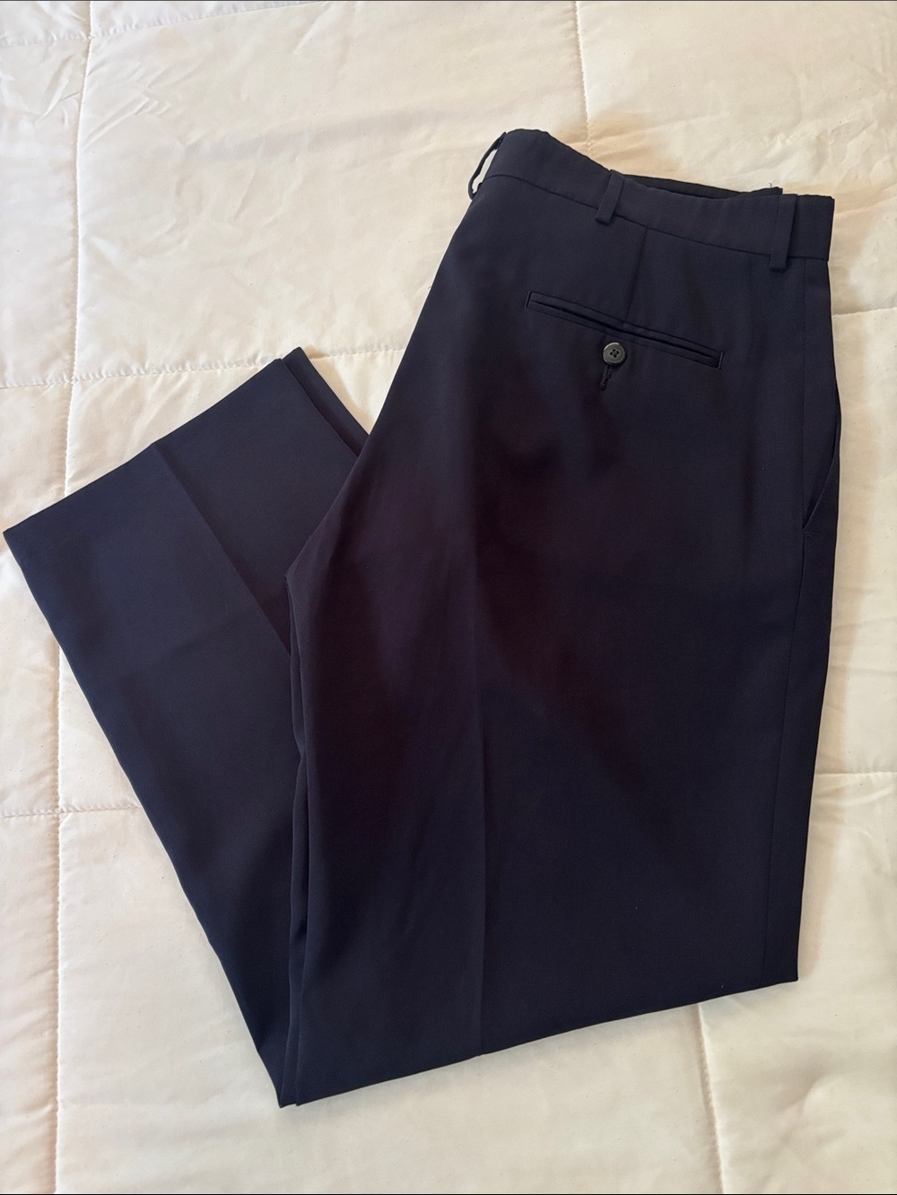 Tailored Men's Dress Pants in Dark Navy